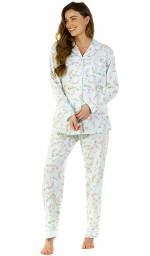 Sue Marks Flower Spray Cotton Long Sleeve Pyjamas